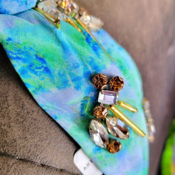 NWD Anthropologie NamJosh Namrata Joshipura Shibori Rosette Embellished Headband - Picture 4 of 11